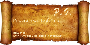 Prazsenka Izóra névjegykártya